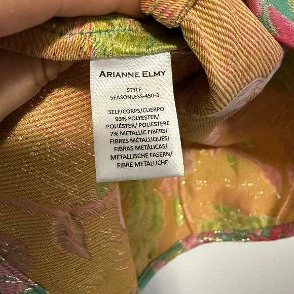 NWT Arianne Elmy Green Floral Jacquard Puff Sleeve Mini 'Good Luck Dress' XXL - Picture 13 of 13